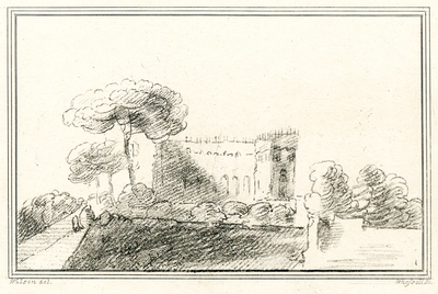Studies & Designs: View of a Castle with a square Tower to the Right