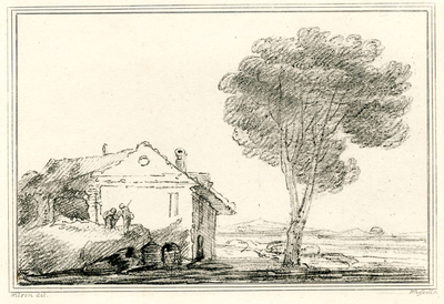 Studies & Designs: View of a large Tree and Farmhouse