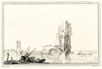 Studies & Designs: View of a ruined Tower at Sea