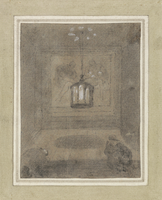 An Underground Shrine with two Figures kneeling before a Pieta (Study…