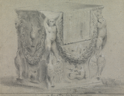 Sculpted Plinth in the Villa Medici (Ancient Altar in the Villa…