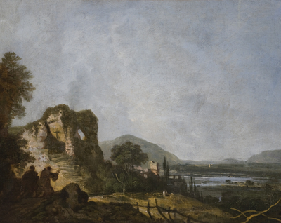 Classical Landscape with praying Monks