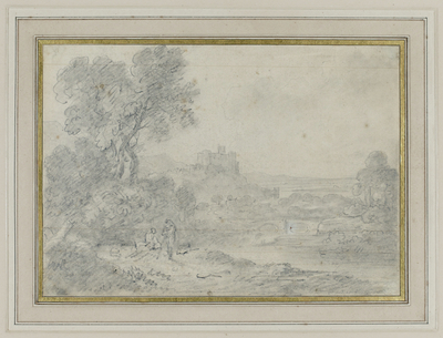 Classical Landscape with River, Bridge and Cattle