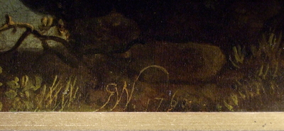 The River Dee near Eaton Hall (detail of signature and date)