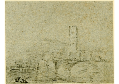 Tower and Ruin near a Bridge
