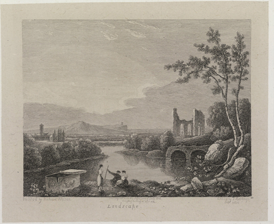 Landscape (River, Sea Coast and circular Ruin)