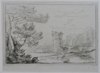 Studies & Designs: Landscape with a round Tower and Bridge