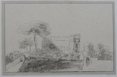 Studies & Designs: View of a Castle with a square Tower to the Right