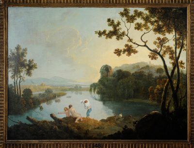 Classical Landscape with Boys Bathing