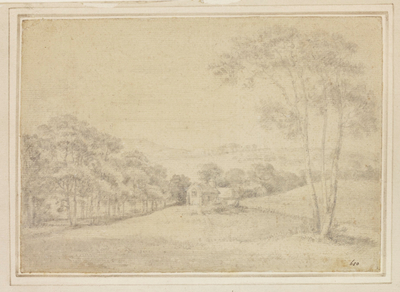 Landscape: a little Chapel, Cluster of three Trees